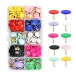 300 Pcs Colored Drawing Pins Kit Round Head Thumbtacks Metal Push Pins Drawing Pins for Notice Board Decorative Thumb Tacks for Pinboard Bulletin Board Map Photo Wall