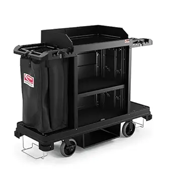 Suncast Commercial Standard Housekeeping Cart with Laundry Bag and Tool Storage