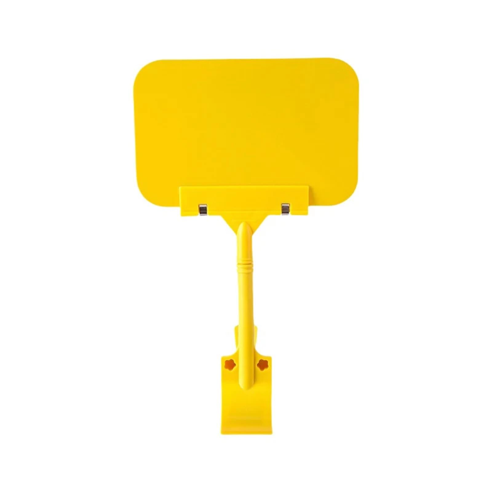 Porte-enseigne, Clips de signalisation 10 pièces, pinces d'affichage à Double tête for étiquettes prix, mémo fête fruits, marchandises supermarché, vente au détail(A6 yellow)