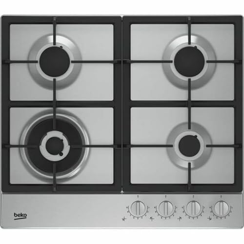 Plaque de Cuisson - Table a GAZ Plaque gaz BEKO - 3 feux + 1 wok - 58x51 cm - HIAW64325SX