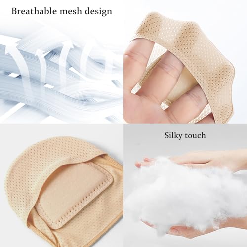 Image of No Show Socks with Invisible Sling Back Womens, 6 Pairs Low Cut Half Toe Topper Socks with Non-Slip Straps for Heels