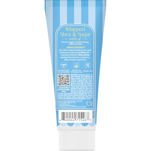 Image of eos Shea Better Travel Size Body Lotion, Whipped Shea & Sugar, Limited Edition Skin Care, 24-Hour Moisture, Body Lotion for Women, travel size toiletries, Vegan, 2.5 fl oz