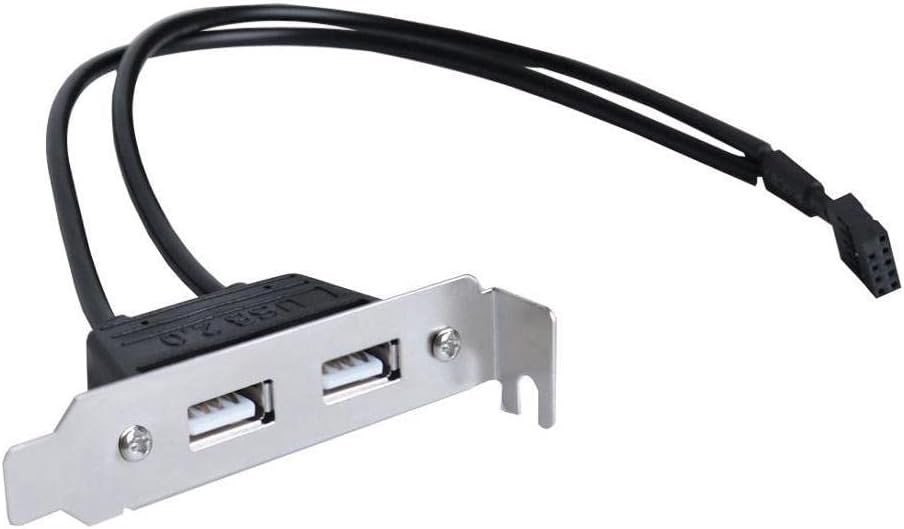 2-Port USB 2.0 Low Profile Extension Bracket, Easily CONVERTS A MOTHERBOARDS USB