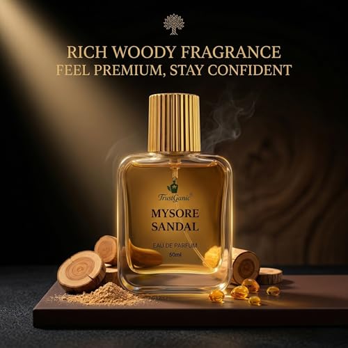 Image of Mysore Sandal Perfume for Men & Women 50ml | 10+ Hours Long Lasting Sandalwood Eau de Parfum | Pure Chandan Fragrance with Woody & Earthy Scent | Natural Perfume | Gift Pack