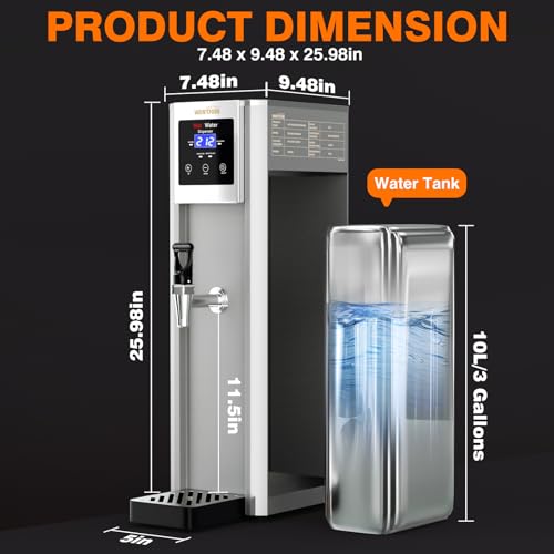 Image of WantJoin Commercial Hot Water Dispenser - Electric Water Boiler, 10min Quick Heating Temperature Control 32F-212F for Coffee Boba Tea Shop Office 20L(5.2GAL) /H