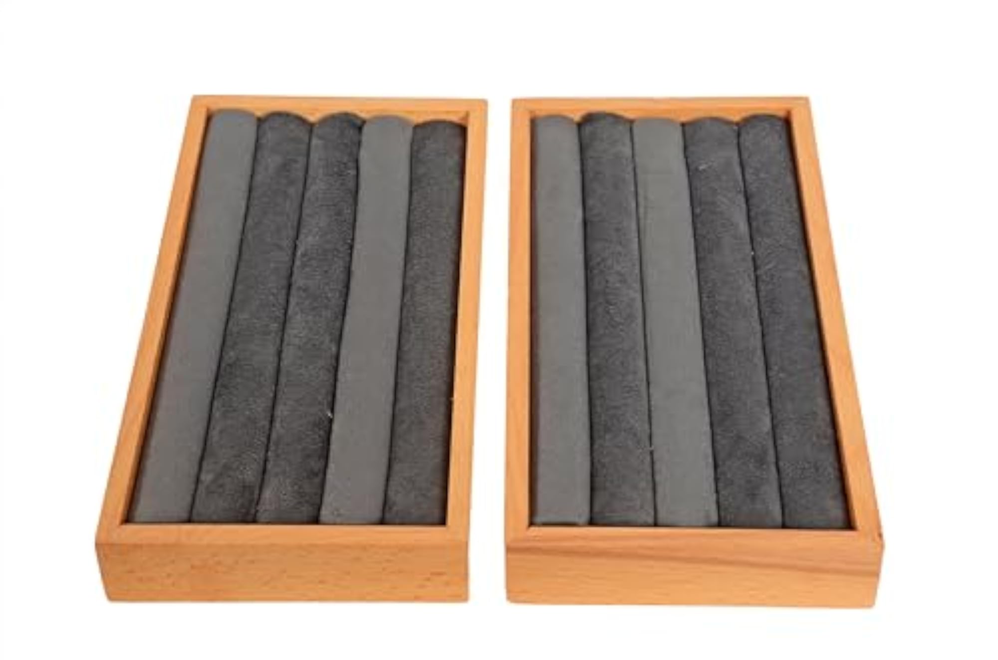 Wood Bamboo 2 Ring Display Holder, Jewelry Storage Tray