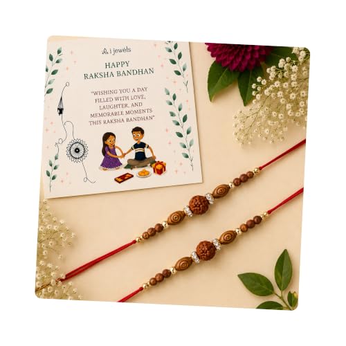 Image of I Jewels Design Rakhi With Roli Chawal & Rakshabandhan Card For Bro /Brother /Bhai