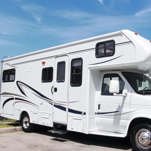 Image of Vertical RV Window, 14 inch W x 16 inch H Tinted Sliding RV Window with Net Screen and Trim Ring, Suitable for 1-1 /8 inch Thick Walls, DOT Approved