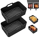 Photo Gallery nutmanel quadrato accessori friggitrice ad aria in silicone, 2 pezzi aggiornati di spessore teglie per friggitrice ad aria, per cosori/philips airfryer/cecotec, riutilizzabile invece di carta forno Photo Gallery nutmanel quadrato accessori friggitrice ad aria in silicone, 2 pezzi aggiornati di spessore teglie per friggitrice ad aria, per cosori/philips airfryer/cecotec, riutilizzabile invece di carta forno