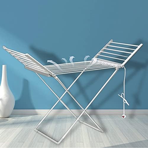 Electric Heated Clothes Airer with Wings, Multifunctional Foldable Clothes Drying Rack, Towel Warmer Rod, 45-55℃ Constant Temperature Energy-Efficient, Easy Storage Beautiful Scene