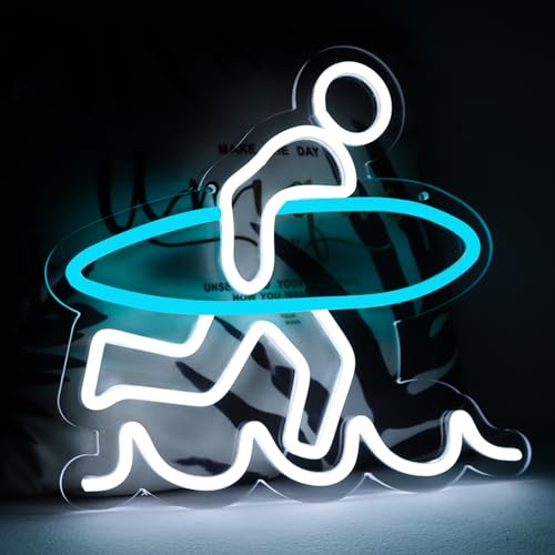 Balanar Surfer Neon Sign Home Wall Decor,Surfboard Neon Light for Wall Decor,Led Sports Neon Signs Beachy Room Bedroom for Kids Room Wall Art Men,Women Boys Birthday Christmas Gifts