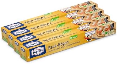Toppits Backpapier 8 M Rolle, 38 Cm Breit – Antihaft-Struktur, Beidseitig Silikonbeschichtet, Hitzebeständig Bis 220°C (2er Pack)