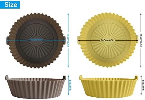 6.5 inch Air Fryer Silicone Pot, 2 Pairs Silicone Air Fryer Liner, Reusable Non-Stick Air Fryer Liners Mats, Air Fryer Accessories for Oven, Microwave Cake Baking Pans, Home Kitchen Air Fryer Basket