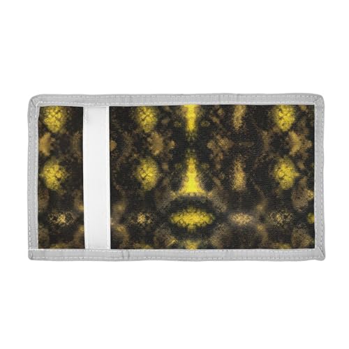 Bolaz The Trifold Camouflage Wallets-Yellow Black Scales Snake Skin Pattern,Customized Coin Case Lightweight Card Pocket Money Organizer2