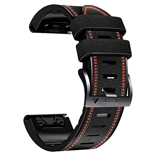 Fleshy Leaf 22mm Tricolor Band Bracelet Strap Compatible for Garmin Fenix 7,Fenix 6,Fenix 6 Pro,Fenix 5,Fenix 5 Plus,Approach S60 S62,Forerunner 935 945,Quick Release Strap Wristband (black)
