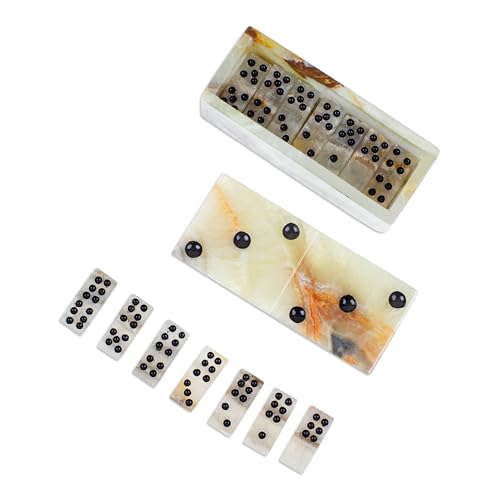 NOVICA Juego de Domino Piedra Mármol Multicolor miniatura 6