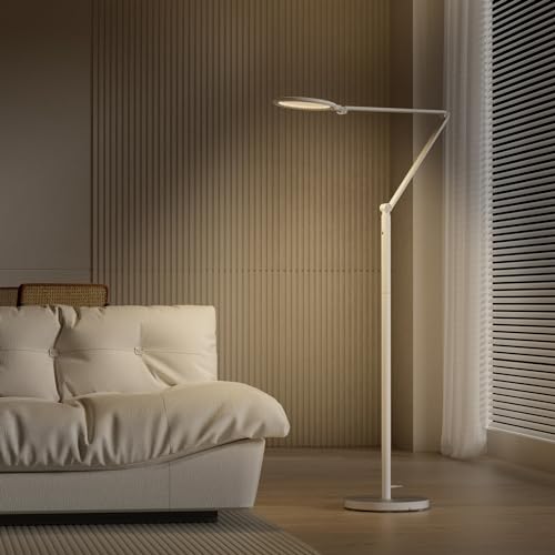 Image of Honeywell F01 LED Floor Lamp, Dimmable Standing Light with Remote, White
