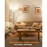 LEPOWER Floor Lamp, Standing Lamp with Replaceable 3000K Energy-Saving, Lamp for Living Room with Adjustable Reading Lights, Modern Bright Floor Lamp for Bedroom, Living Room, Office - Image 3