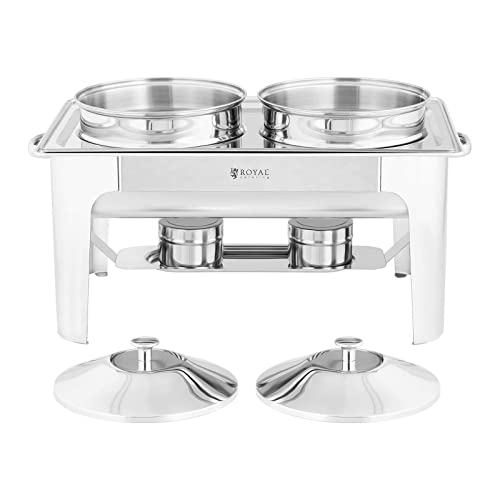 Royal Catering RCCD-RT19_2X4.5L Chafing Dish 2 x GN 1/2 2 x 4,5 L Warmhoudcontainer Rechaud Warmtecontainer - Afbeelding 6