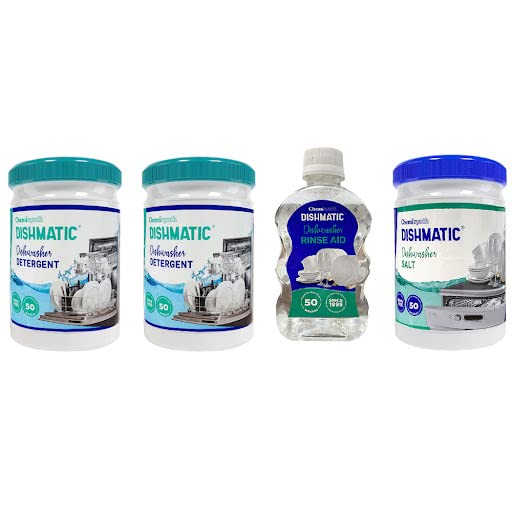 Dishmatic Dishwasher Detergent 2 Kg, Rinse Aid 250 Ml, Salt 1 Kg