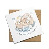 Hochwertige Karte zur Taufe für Jungen und Mädchen mit Umschlag, A6 Klappkarte Taufkarte mit Spruch, Glückwunschkarten | Taufgeschenke für Mädchen | (KT_0165)