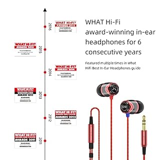SoundMAGIC Écouteurs Intra-Auriculaires, Oreillettes Stéréo Filaire Anti-Bruit Casque Ergonomique Compatible avec Tout 3,5mm Jacks Smartphones, Tablette, Telephone,PC etc(E10,Rouge) – Image 2