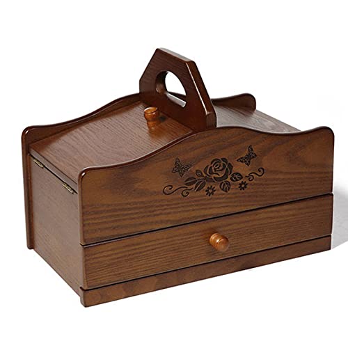 Boîte à couture en bois avec tiroirs pour ranger outils de broderie perdus