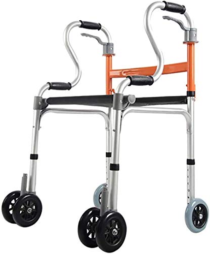 Folding Rollator Walker with Wheels, Adjustable Height Rolling Mobility Walking Aid with Seat for Adult, Senior, Elderly & Handicap Hopeful