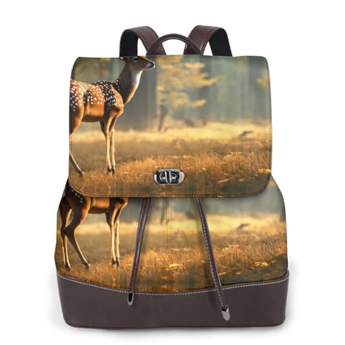 Sac à dos tendance multifonction EdWal en cuir noir pour le travail et les voyages