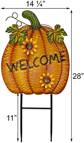 Land & Sea Classic Metal Welcome Pumpkin Yard Art