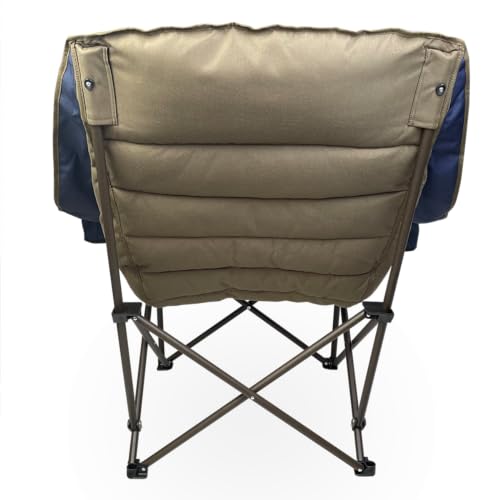 Black Sierra Deluxe Padded Camping Chair for Sports & Outdoors, Oversize XL Outdoor Folding Chair Supports 400 lbs, Heavy Duty Seat w/Dual Cup Holders/Carry Bag Perfect for RV, Tailgating, Glamping
