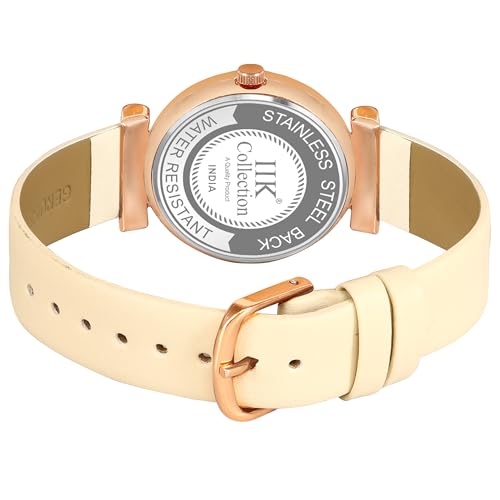 Image of IIK COLLECTION Watches for Women Round Dial |Analogue Quartz Movemnet Ladies Watch|Long Battery Life|Leather Bracelet Strap|Buckle Lock Clasp Safety Watches for Girls