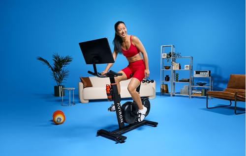 Image of Aviron Fit Bike S with 22 inch HD Touchscreen. Access to Game-Based Workouts, Streaming, and Classes. 1500W Electromagnetic Resistance, Freewheel, Compact Design, Black