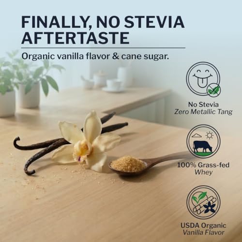 Image of Opportuniteas Grass Fed Vanilla Whey Isolate Protein Powder - 22g Protein, Heavy-Metal Tested, Organic Vanilla Flavor, No Stevia, Non-GMO, Hormone-Free, Sourced from Ireland, 2.5lb