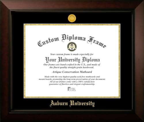 Campus Images Auburn University Tigers 17w x 13h Legacy Black Cherry Gold Embossed Diploma Frame