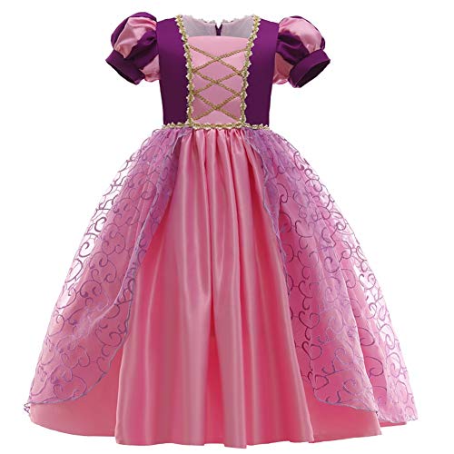 CinheyU Disfraz de Princesa Rapunzel para Niñas Vestidos de Sofia Cumpleaños Boda Fiesta Navidad Ceremonia Carnaval Halloween Cosplay Vestir 4-5 años