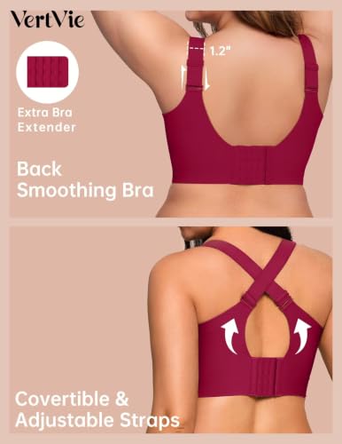 Image of Vertvie Jelly Bras for Women No Underwire Minimizer Support | Plus Size Older Lift, Full Coverage & Smoothing Back, Push Up, Separation & Supportive, Soft Comfy Seamless Wireless Bralette