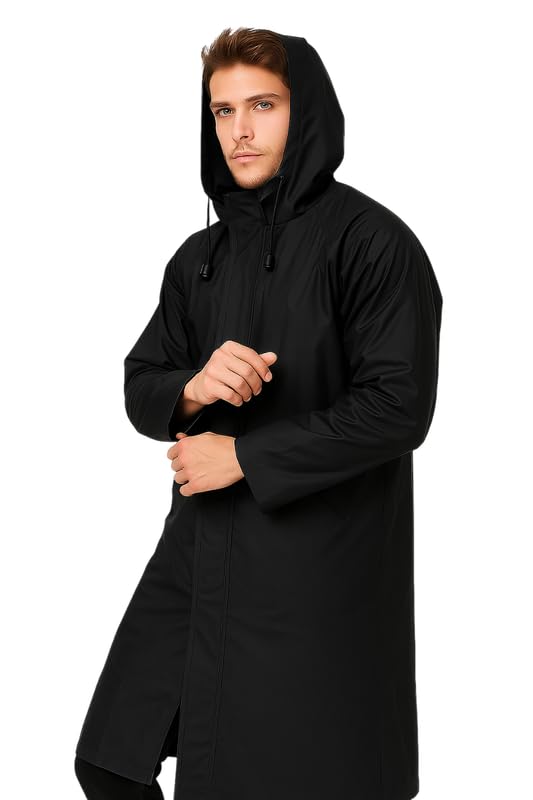 Image of Devil Men's Full-Length Raincoat - Waterproof & Windproof Overcoat (Multicolor,Multisize)