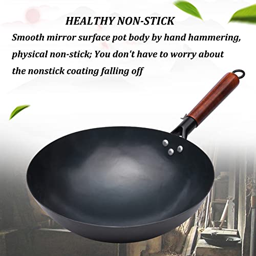 Wok de hierro forjado a mano, 30 cm miniatura 2