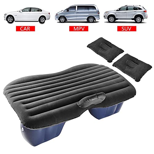 Image of Oshotto Multifunctional Car Travel Bed Mattress with Two Air Pillows, Car Air Pump Compatible with Mahindra Scorpio N 2022 Onwards (Black)