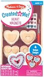 Melissa & Doug Créé par Moi! Kit d'artisanat d'aimants de coeur en bois (4 Conceptions, 4 Peintures, Stickers, Glue Glitter)