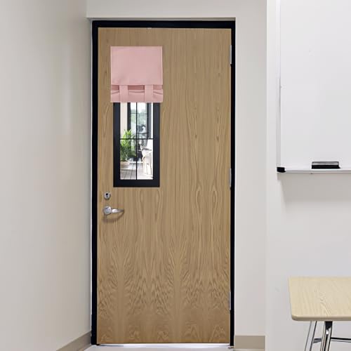 RYB HOME Door Curtain for Classroom Small Window, Privacy Protect Drapes, 8 Inches Wide Room Darkending Curtains 36 Inches Long Blocks Views, Orange Pink, 1 Panel
