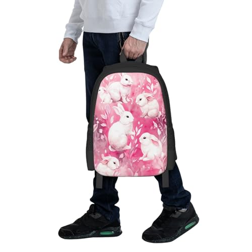 Mochila rosa de conejito de 16,5 pulgadas para el día a día 7