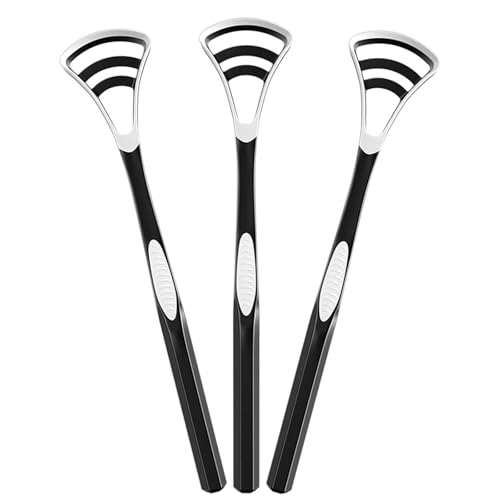Tongue Scraper, 3 Pack Tongue Cleaner for Oral Hygiene and Fresh Breath, Easy to Use and Clean