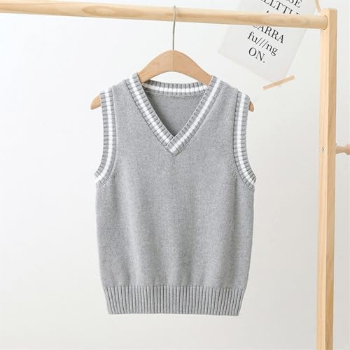 Girls Boys Sweater Vest School Uniform Knitted V Neck Soft Cotton Pullover Sweater Color Block Sleeveless Top Fall Clothes2