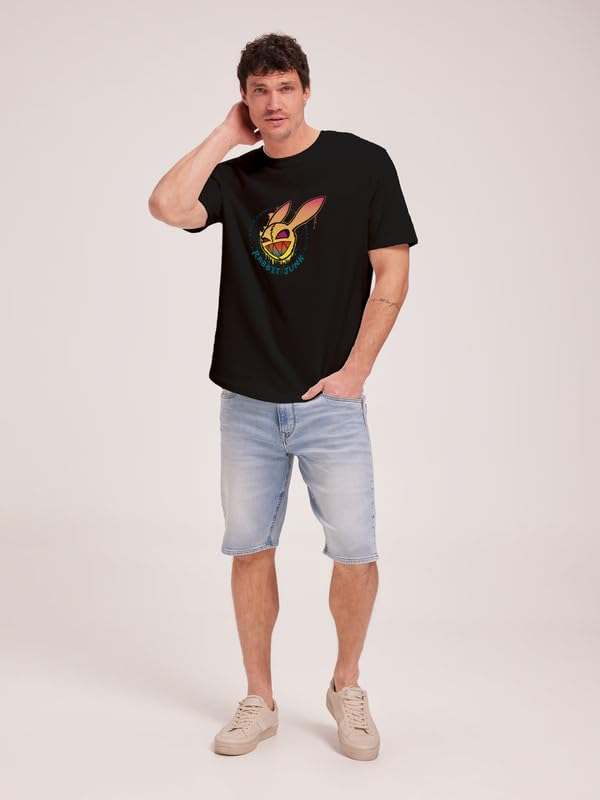 Image of JUARI BE A GENTLEMAN Men's Printed Cotton T-Shirt - Round Neck, Regular Fit, Soft & Comfortable - Trendy Casual Half Sleeve T-Shirt for Everyday Wear - Stylish & Breathable Fabric for All-Day Comfort
