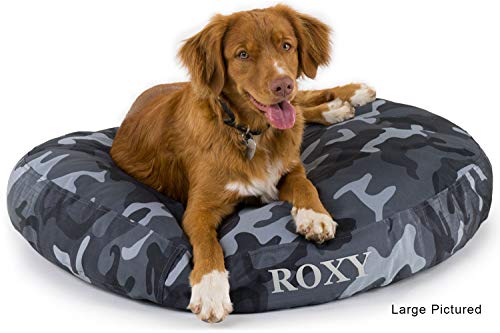 K9 Ballistics Round Dog Bed Small Nearly Indestructible & Chew Resistant, Water Resistant Washable Tough Nesting Pillow For Chewing Puppy - For Small Dogs 24", Black #TOP2