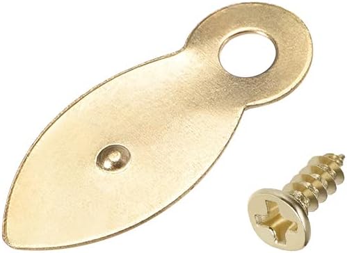 uxcell Botón de giro de marco, 7/8 pulgadas de metal plano con tornillos para colgar imágenes, fotos, dibujos y carteles, 30 piezas (dorado)