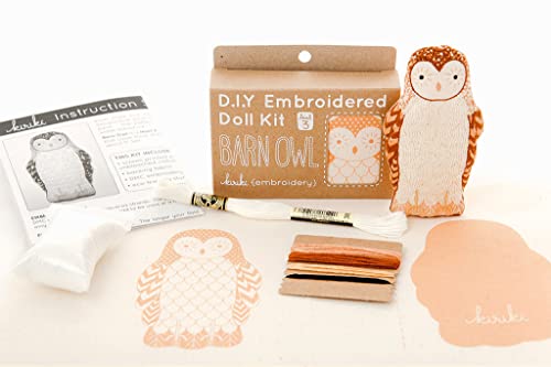 Image of DIY Embroidery Doll Kit by Kiriki Press | 3 Skill Levels - Beginner to Advanced (Barn Owl - Level 3)