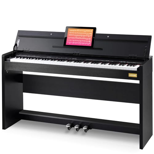 AODSK 88-Key Weighted Hammer Action Digital Piano with Speakers,Furniture Stand and Triple Pedals,Beginner's Course - B-85